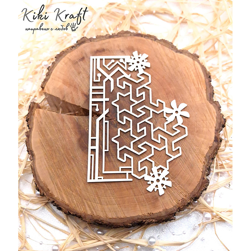 Laser cut chipboard element with mosaic pattern and flowers 1707 Laser cut chipboard element with mosaic pattern and flowers 1707