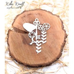 Laser cut chipboard steampunk bee with gears and arrows 1709