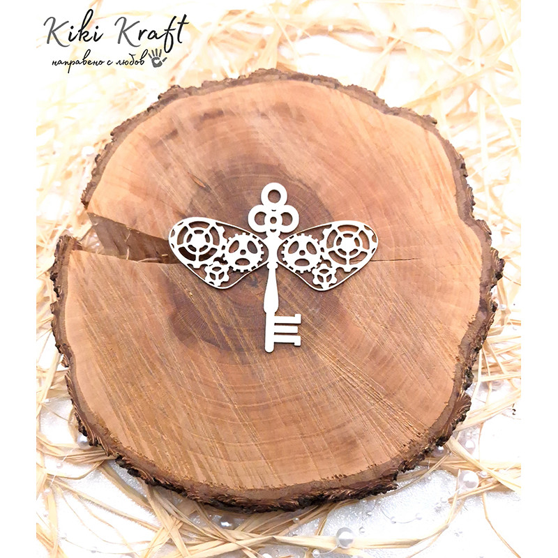 Лазерно изрязан елемент от бирен картон – водно конче със зъбни колела – 1717