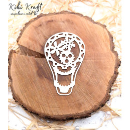 steampunk chipboard balloon with gears 11x7 cm 1793