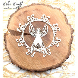 angel in frame chipboard with open wings laser cut 1808