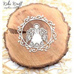 angel in frame with lace wings chipboard laser cut 1810