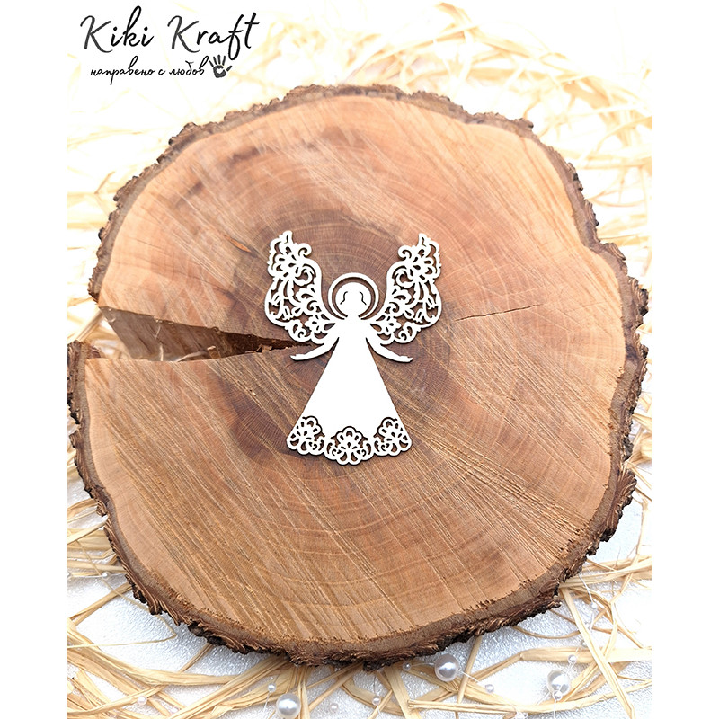 Ангел с орнаментирани крила от бирен картон – лазерно изрязан – 1827