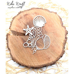 Chipboard with shells, starfish and bubbles – No1851