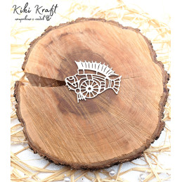 Chipboard steampunk fish with gears and dorsal fins – No1855