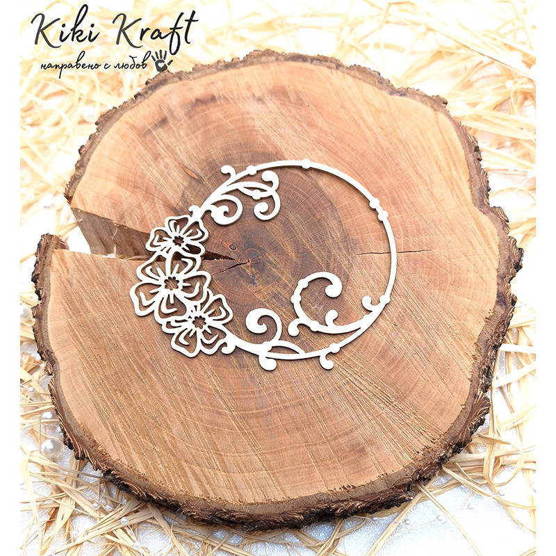 Кръг с цветя и орнаменти – елемент от бирен картон – 1896