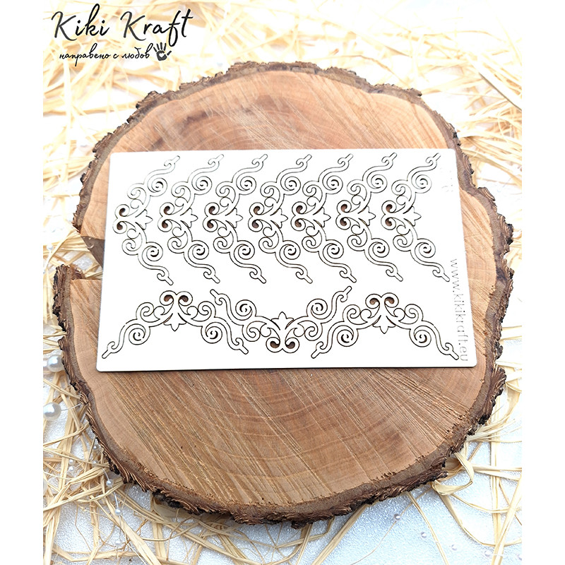 Ъгли с орнаменти от бирен картон – за картички, албуми и декорации – 0776