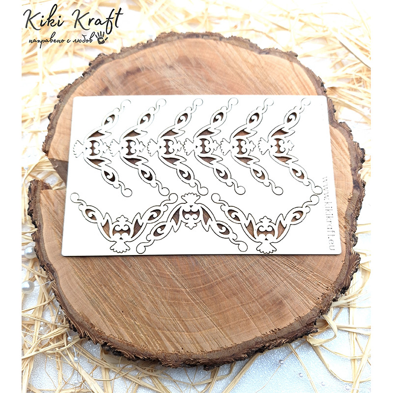 Ъгли с орнаменти от бирен картон – за картички, албуми и декорации – 0777