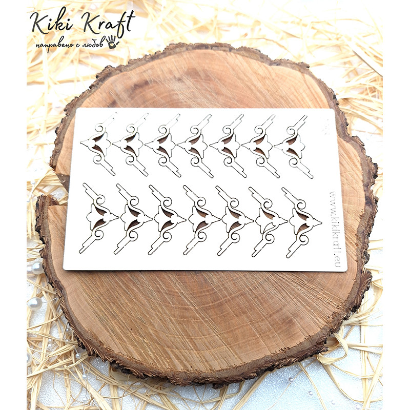 Ъгли с орнаменти от бирен картон – за картички, албуми и декорации – 0783