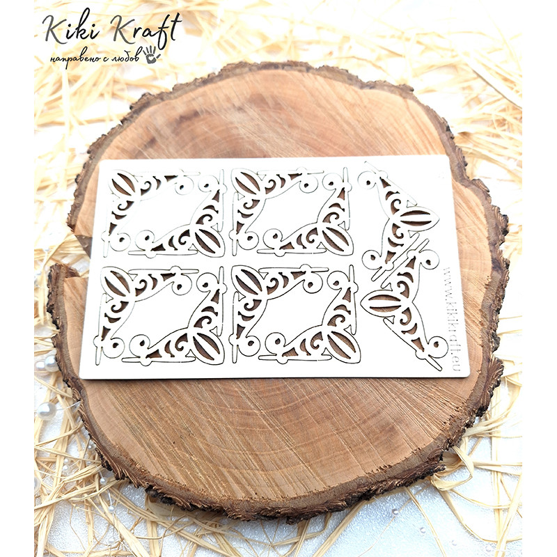 Ъгли с орнаменти от бирен картон – за картички, албуми и декорации – 0787