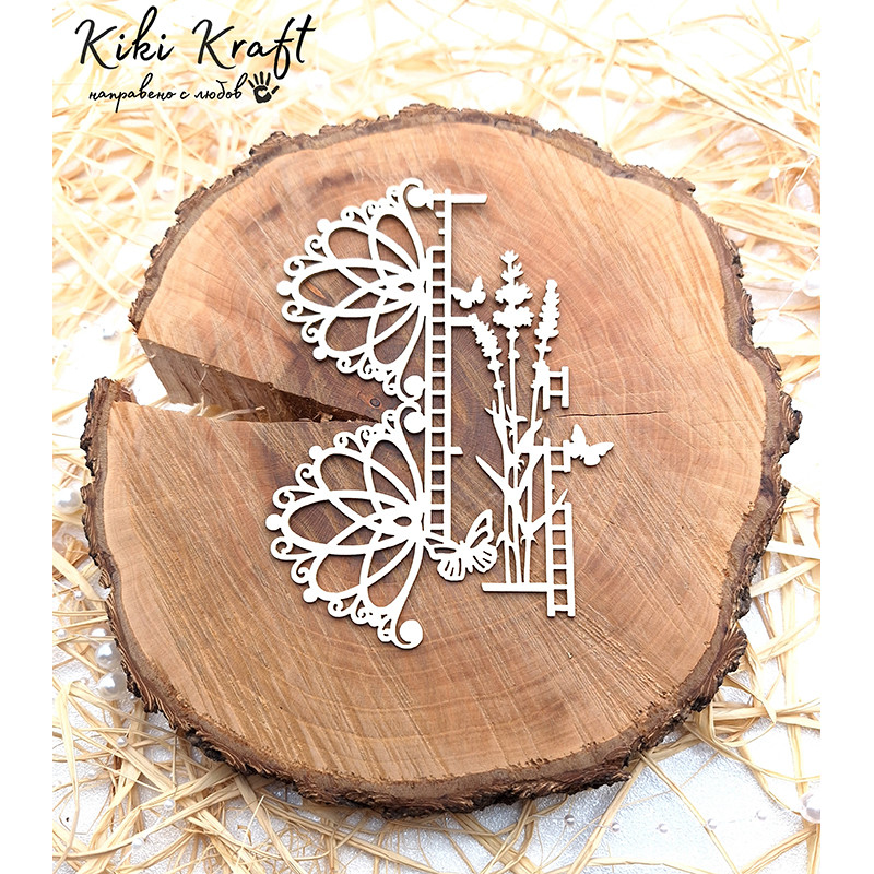 Фон с пеперуди, цветя и флорални орнаменти от бирен картон – №1985