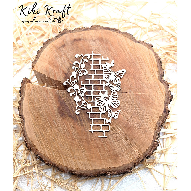 Фон с тухлички, пеперуди и флорални орнаменти от бирен картон – 2008