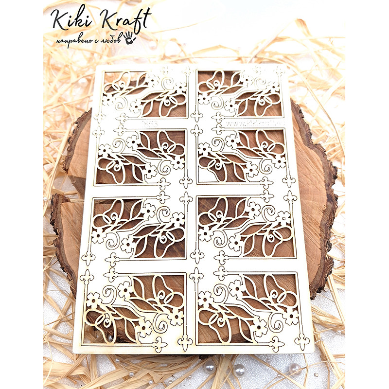 Сет декоративни флорални ъгли от бирен картон – 1853